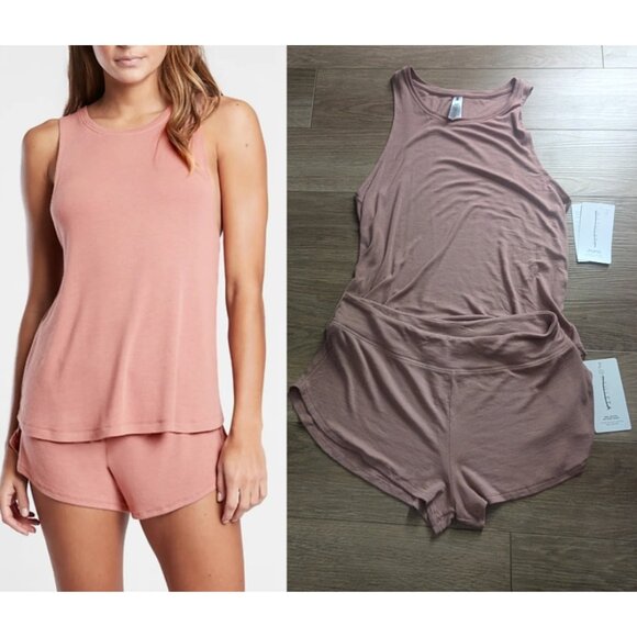 Athleta | Well Rested Rib Sleep Set In Palermo Pink - Picture 1 of 12